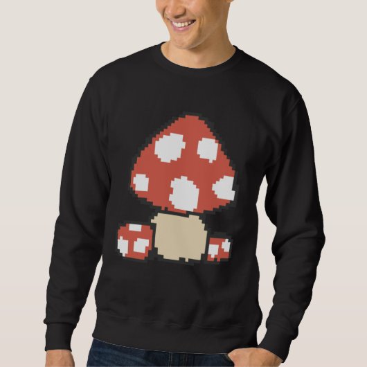 Pixel Mushroom 8 Bit Retro Gaming Fly Agaric Gamer Sweatshirt (Vorderseite)