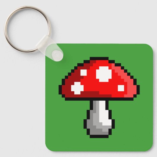 Pixel Mushroom Keychain Schlüsselanhänger (Vorderseite)