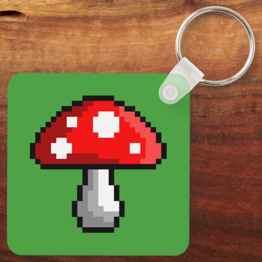 Pixel Mushroom Keychain Schlüsselanhänger (Rückseite)