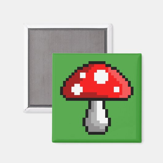 Pixel Mushroom Magnet (Vorderseite/Rückseite)