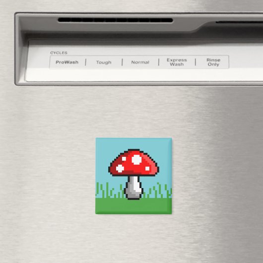 Pixel Mushroom Meadow Magnet (In Situ (Geschirrspüler))