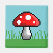 Pixel Mushroom Meadow Magnet (Vorne)