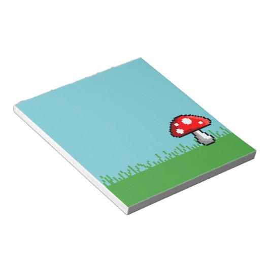 Pixel Mushroom Meadow Notepad Notizblock (angewinkelt)