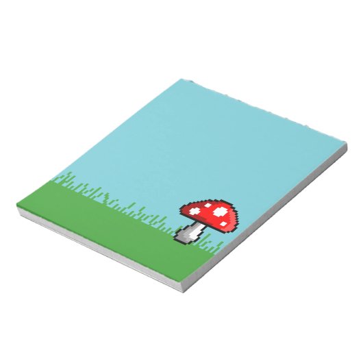 Pixel Mushroom Meadow Notepad Notizblock (Rotiert)