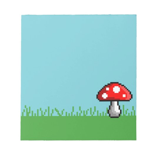 Pixel Mushroom Meadow Notepad Notizblock (Vorderseite)