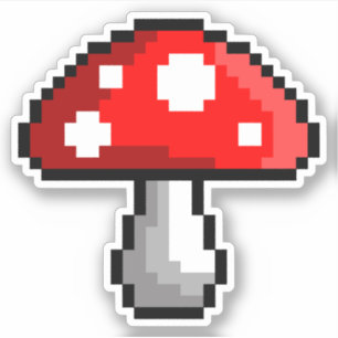 Pixel Mushroom Vinyl Sticker