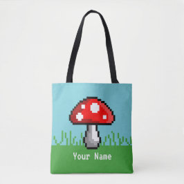 Pixel-Mushroom-Wiese-Totasche Tasche