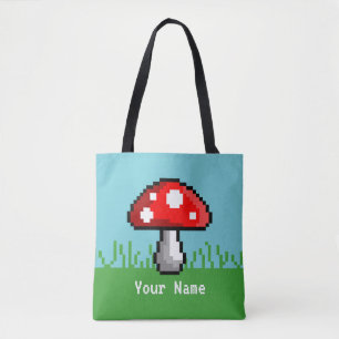 Pixel-Mushroom-Wiese-Totasche Tasche