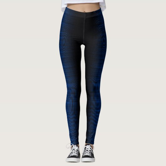 Pixel Muster 01.B.bw.02 Schwarze BG Leggings (Vorderseite)
