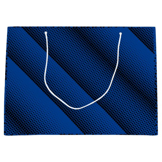 Pixel Muster 08.B.w Blue BG Große Geschenktüte (Vorderseite)