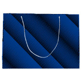 Pixel Muster 08.B.w Blue BG Große Geschenktüte (Rückseite)