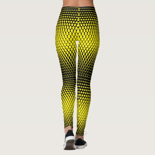 Pixel Muster 09.B.w. BYellow BG Leggings (Rückseite)