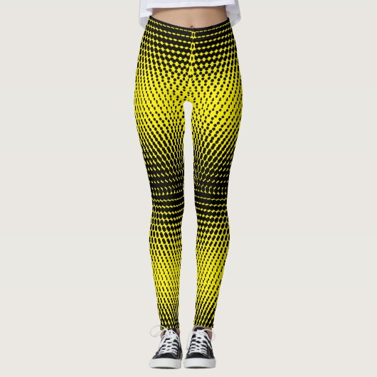 Pixel Muster 09.B.w. BYellow BG Leggings (Vorderseite)