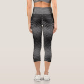 Pixel Muster 09.B.w. Gray BG Capri Leggings (Rückseite)