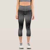 Pixel Muster 09.B.w. Gray BG Capri Leggings (Vorderseite)