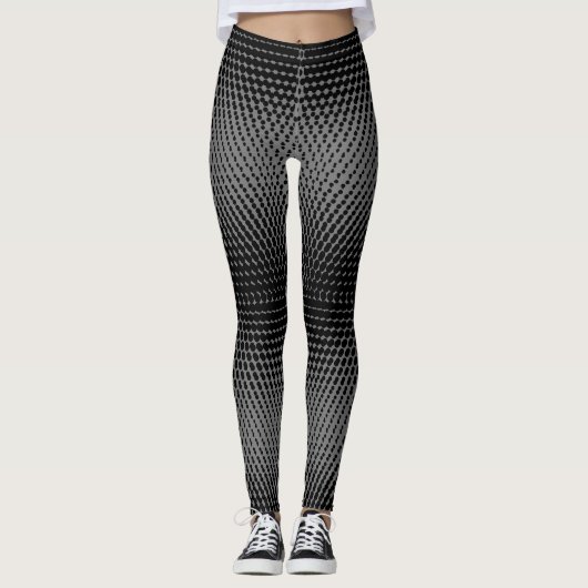 Pixel Muster 09.B.w. Gray BG Leggings (Vorderseite)