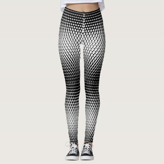 Pixel Muster 09.B.w. Weißer BG Leggings (Vorderseite)