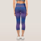 Pixel Muster 09.BBLK.w Lila BG Capri Leggings (Rückseite)