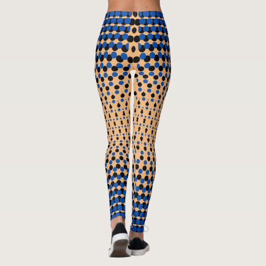 Pixel Muster 09.BBLK.w Orange BG Leggings (Rückseite)