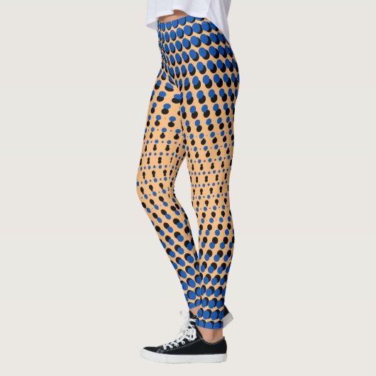 Pixel Muster 09.BBLK.w Orange BG Leggings (Links)