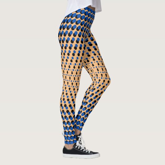 Pixel Muster 09.BBLK.w Orange BG Leggings (Rechts)