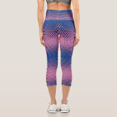 Pixel Muster 09.BBLK.w Pink BG Capri Leggings (Rückseite)