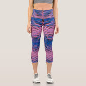 Pixel Muster 09.BBLK.w Pink BG Capri Leggings (Vorderseite)