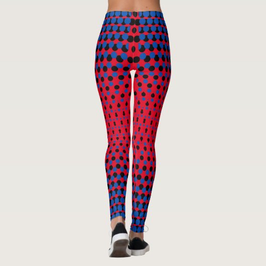 Pixel Muster 09.BBLK.w Red BG Leggings (Rückseite)