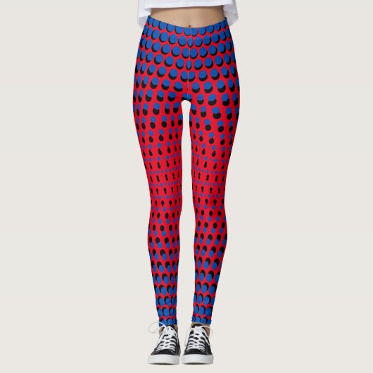 Pixel Muster 09.BBLK.w Red BG Leggings (Vorderseite)