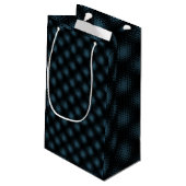 Pixel Muster 10.B.bw Black BG Kleine Geschenktüte (Rückseite Schrägansicht)