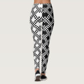 Pixel Muster Halb schwarz und halb weiß Leggings (Rückseite)