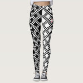 Pixel Muster Halb schwarz und halb weiß Leggings (Vorderseite)