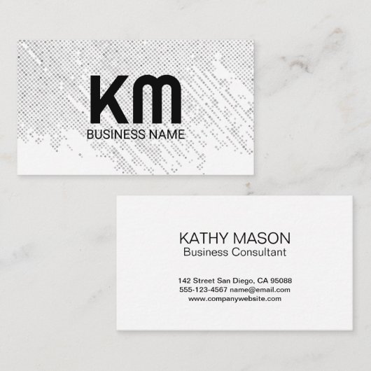 Pixel-Muster | Monogrammschrift Visitenkarte (Vorne/Hinten)