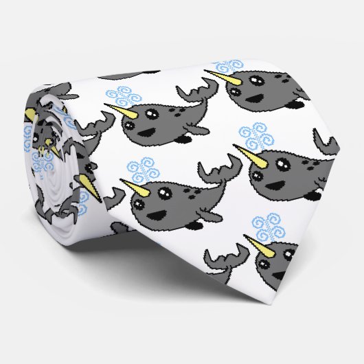 Pixel Narwhal Krawatte (Gerollt)