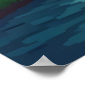 Pixel-Naturwald Berge und Wolken Poster (Ecke)