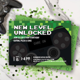 Pixel neuer Level-Gaming-Controller zum Geburtstag Einladung