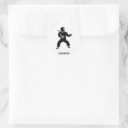 Pixel Ninja Side Runder Aufkleber (Tasche)