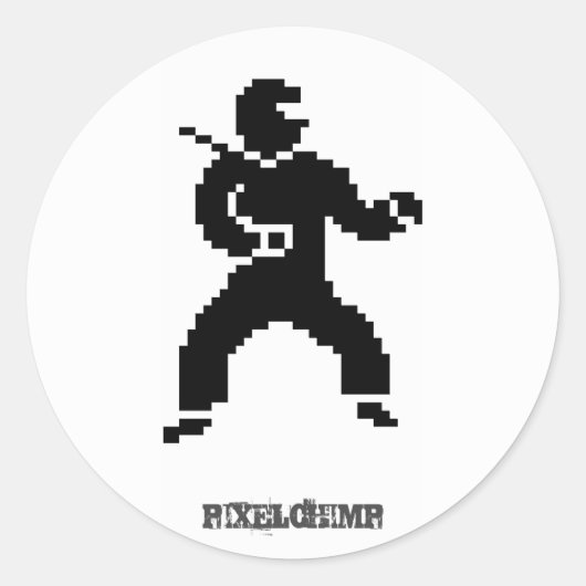 Pixel Ninja Side Runder Aufkleber (Vorderseite)