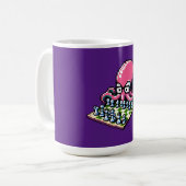 Pixel Octopus Schach Retro Strategie Brettspiel Ar Kaffeetasse (Vorderseite Links)