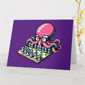 Pixel Octopus Schach Retro Strategie Brettspiel Ar Karte (Gelbe Blume)