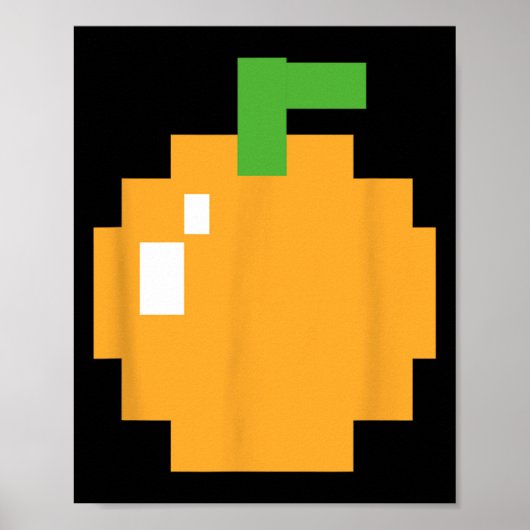 Pixel Orange 80er Retro Arcade Videogame Halloween Poster (Vorne)