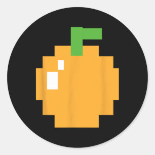 Pixel Orange 80er Retro Arcade Videogame Halloween Runder Aufkleber