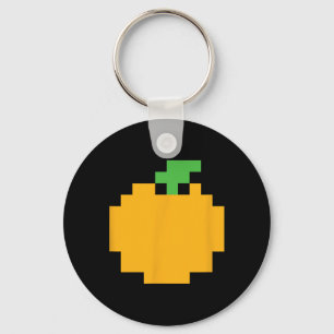 Pixel Orange 80er Videospiel Halloween Einfache Gr Schlüsselanhänger