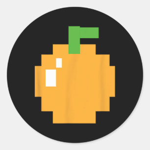 Pixel Orange 80er Videospiel Kostüm Einfache Grupp Runder Aufkleber
