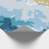 Pixel-Ozeanwellen und Ufermuster Geschenkpapier (Ecke)