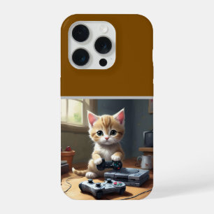 "Pixel Paws: Das Gamer-Kätzchen in Aktion" iPhone 15 Pro Hülle
