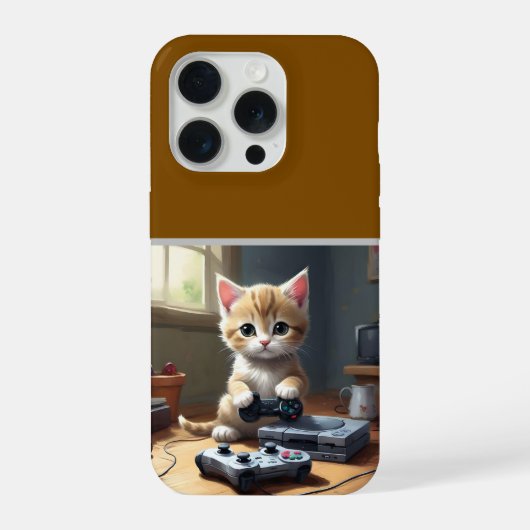 "Pixel Paws: Das Gamer-Kätzchen in Aktion" iPhone Hülle (Rückseite)