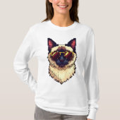 Pixel Paws of the Siamese Cat T-Shirt (Vorderseite)