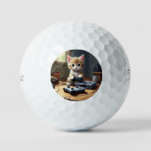 "Pixel Paws: The Gamer Kitten in Action" Golfball (Vorderseite)