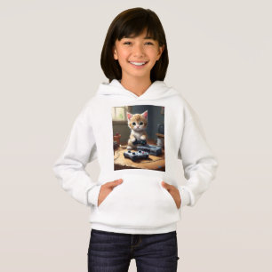 "Pixel Paws: The Gamer Kitten in Action" Hoodie